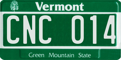 VT license plate CNC014