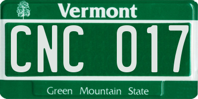 VT license plate CNC017