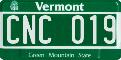 VT license plate CNC019