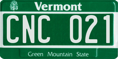VT license plate CNC021
