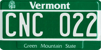 VT license plate CNC022