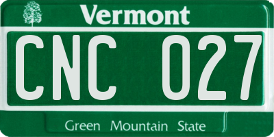 VT license plate CNC027