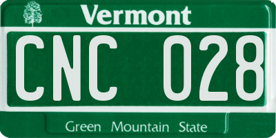 VT license plate CNC028