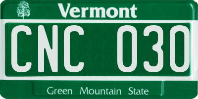 VT license plate CNC030