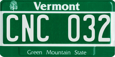 VT license plate CNC032