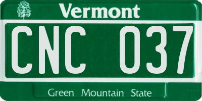 VT license plate CNC037