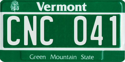 VT license plate CNC041