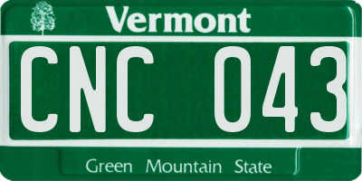 VT license plate CNC043