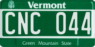 VT license plate CNC044