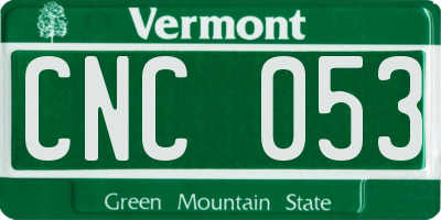 VT license plate CNC053