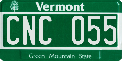VT license plate CNC055