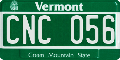 VT license plate CNC056
