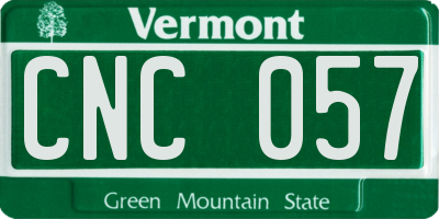 VT license plate CNC057