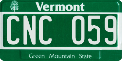VT license plate CNC059