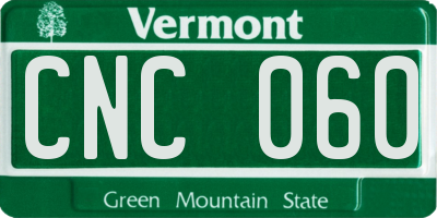 VT license plate CNC060