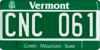 VT license plate CNC061