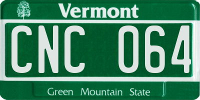 VT license plate CNC064