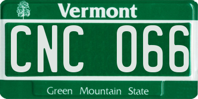 VT license plate CNC066