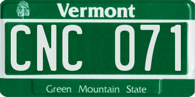 VT license plate CNC071