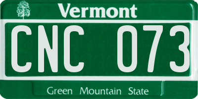 VT license plate CNC073
