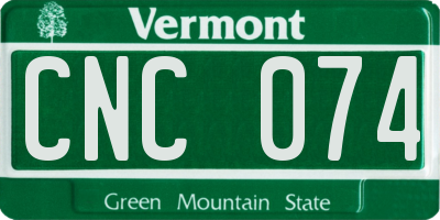 VT license plate CNC074