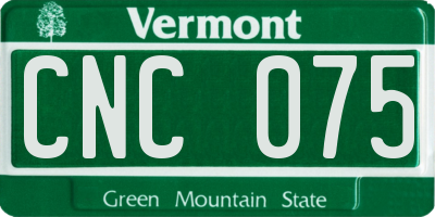 VT license plate CNC075