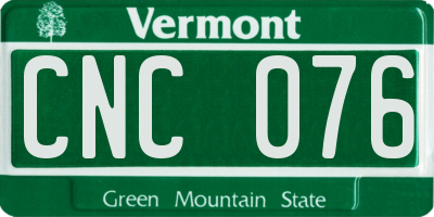 VT license plate CNC076