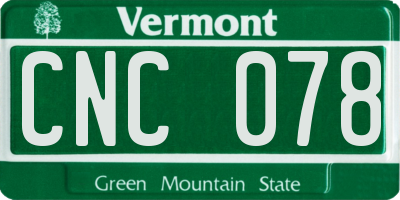 VT license plate CNC078