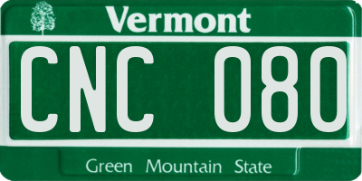 VT license plate CNC080