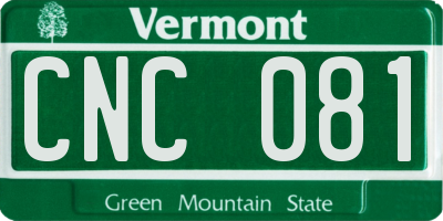 VT license plate CNC081