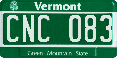 VT license plate CNC083