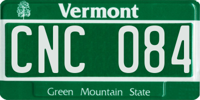 VT license plate CNC084