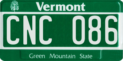 VT license plate CNC086