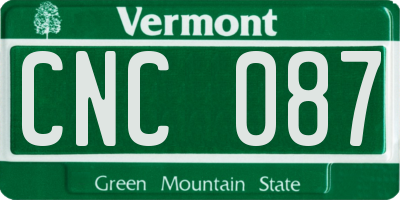 VT license plate CNC087