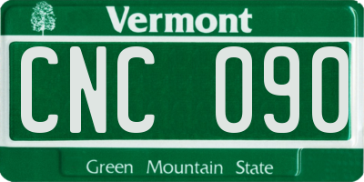 VT license plate CNC090