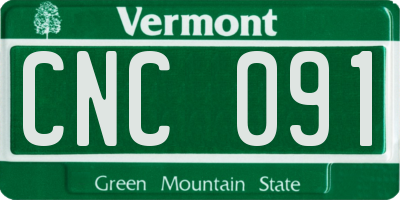 VT license plate CNC091