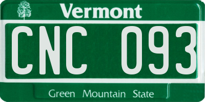 VT license plate CNC093