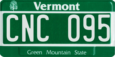 VT license plate CNC095
