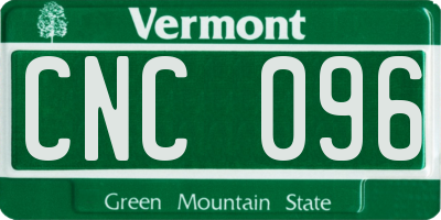 VT license plate CNC096