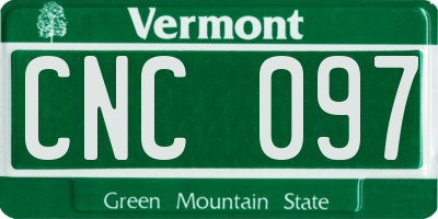 VT license plate CNC097