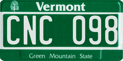 VT license plate CNC098