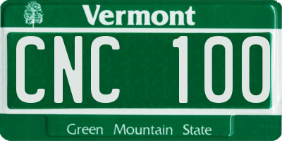 VT license plate CNC100