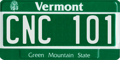 VT license plate CNC101