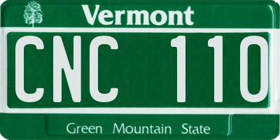 VT license plate CNC110