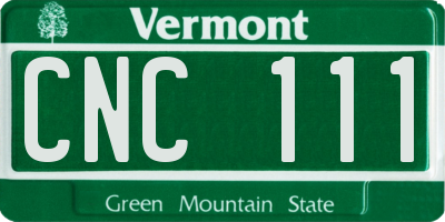 VT license plate CNC111