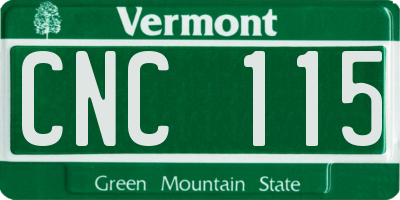 VT license plate CNC115