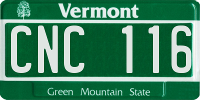 VT license plate CNC116