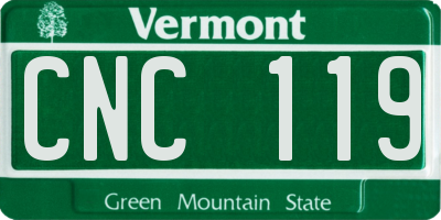 VT license plate CNC119
