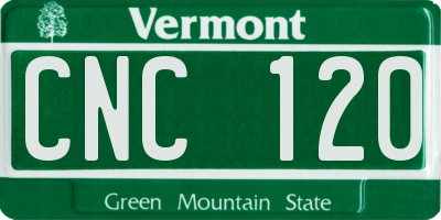 VT license plate CNC120
