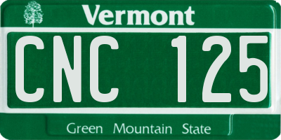 VT license plate CNC125